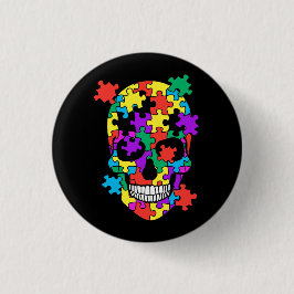 Skull Autism Awareness Mamma Pappa Kid Autism Supp Knapp