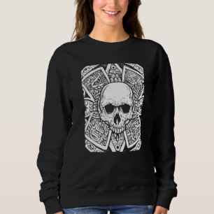 Skull Aztec Calendar Dia De Los Muertos Mexican Da T Shirt