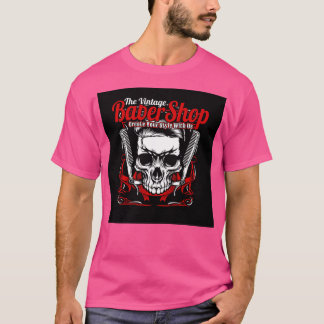 Skull Barber Shop-tecken T Shirt