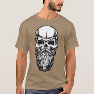 SKULL BARBER SQUELETON BEARD OCH MUSTACHE GIFT FO T SHIRT