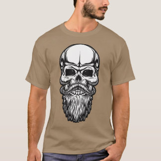 SKULL BARBER SQUELETON BEARD OCH MUSTACHE GIFT FO T SHIRT