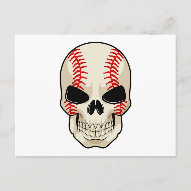 Skull Baseboll Sport Vykort (Framsida)