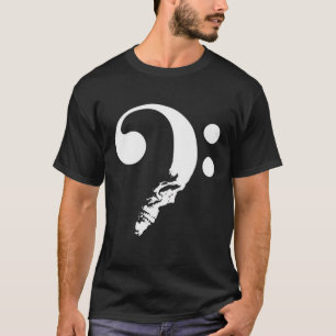 Skull Bass Clef Bass Player Musican Music Älskare  T Shirt