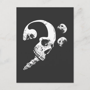 Skull Bass Clef Bass Player Musican Skeleton Music Vykort