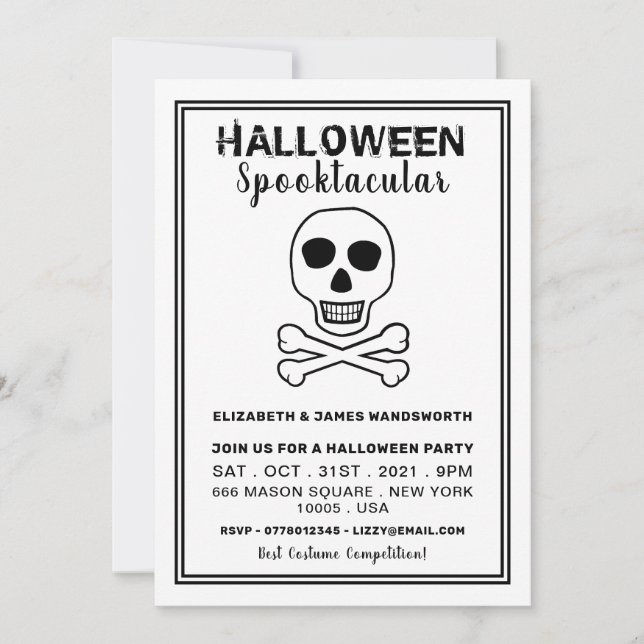 Skull & benen, Halloween fest (Framsida)