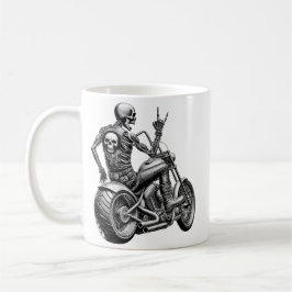 "Skull-Biker" auf heisser Maschine Kaffemugg
