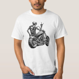 "Skull-Biker" auf Motorrad T Shirt
