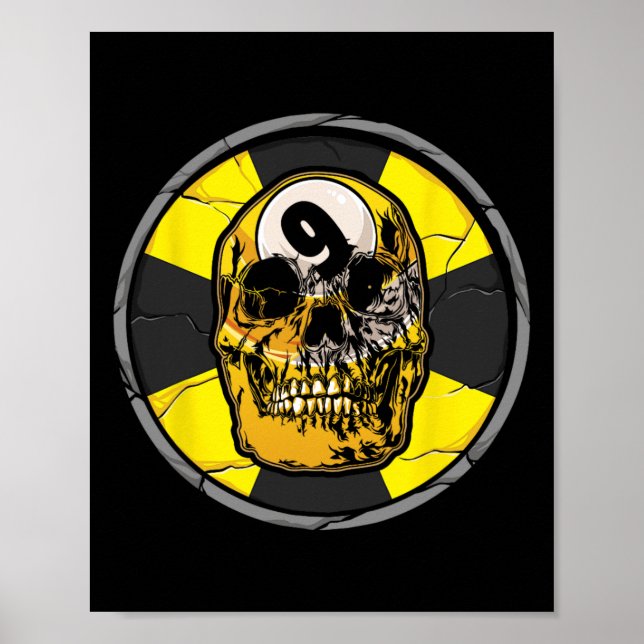 Skull Billiards Snooker Billiard 9 Ll Player Cue S Poster (Framsidan)