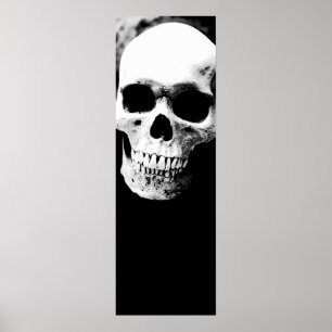 Skull Black White Fantasy Metall Sten Poster