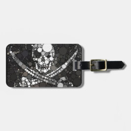 Skull Black White Pirat Bagagebricka
