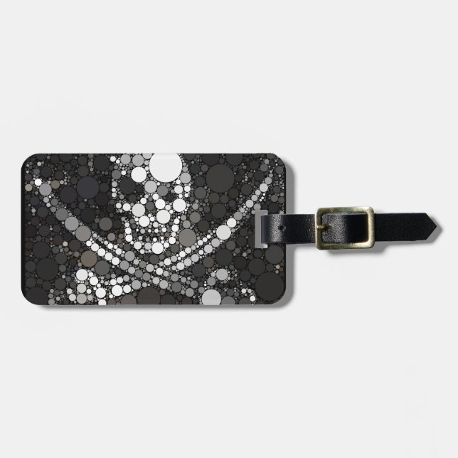 Skull Black White Pirat Bagagebricka (Horisontell Framsida)