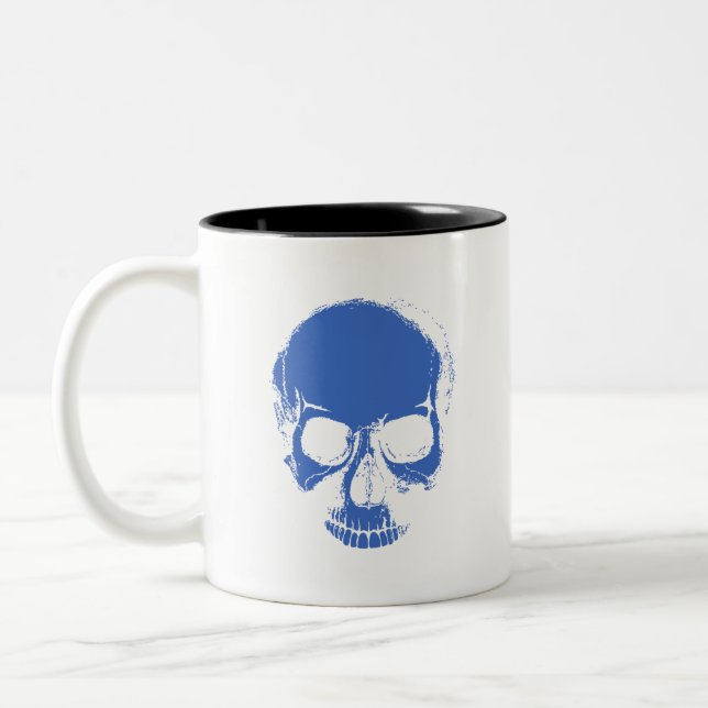 Skull - Blåskulligt Skeletonhuvudkaffe Kopp (Vänster)