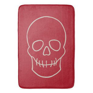 Skull - Blood Red och Bone White Badrumsmatta