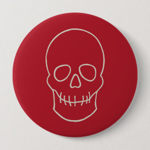 Skull - Blood Red och Bone White Knapp