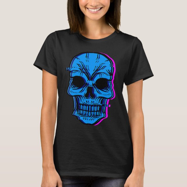 Skull Blue Skeleton Bones Party Perfect  Idea T Shirt (Framsida)