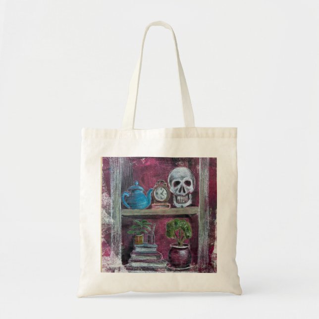 Skull bokhyllans Tote Bag Tygkasse (Framsidan)