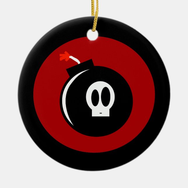 Skull Bomb Julgransprydnad Keramik (Framsidan)
