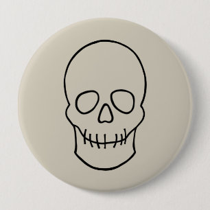 Skull - Bone White och Fladdermus Black Knapp