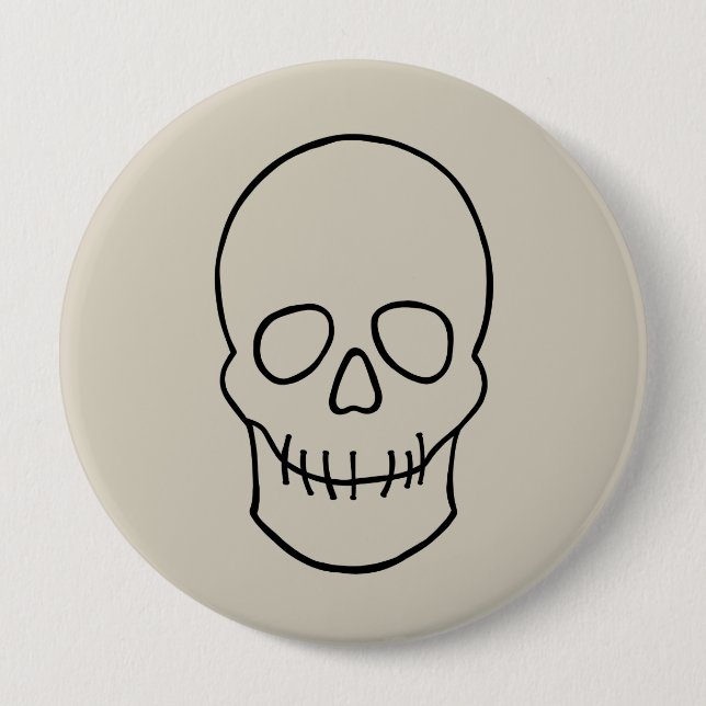 Skull - Bone White och Fladdermus Black Knapp (Framsida)