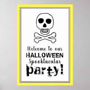 Skull & boner, Halloween Välkomsttecken Poster