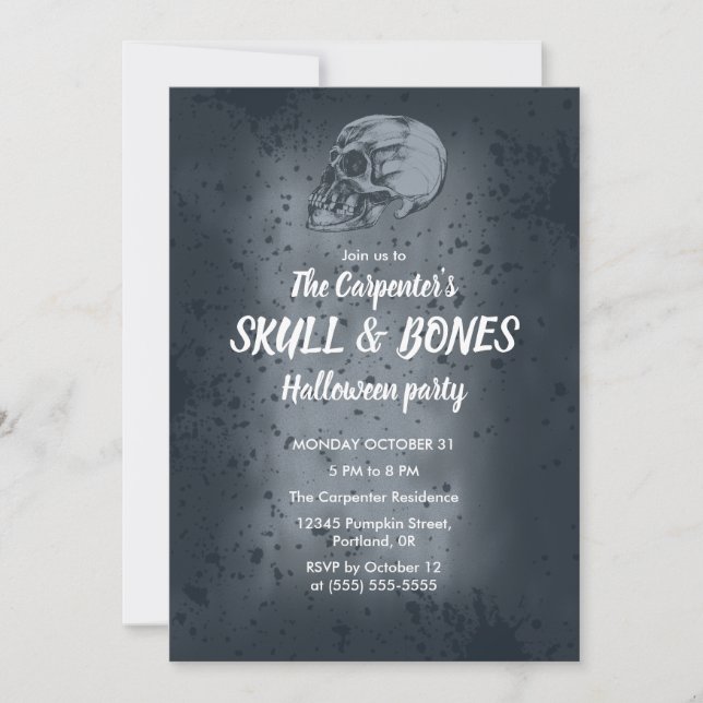 Skull & Bones Halloween-inbjudan Inbjudningar (Framsida)
