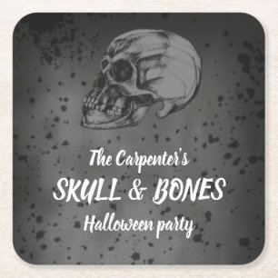Skull & Bones Halloween Underlägg Papper Kvadrat