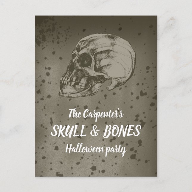 Skull & Bones Halloween Vykort (Framsida)
