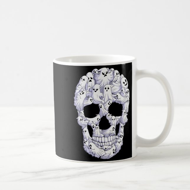 Skull Boo Ghost Funny Boo Ghosts Halloween Costume Kaffemugg (Höger)
