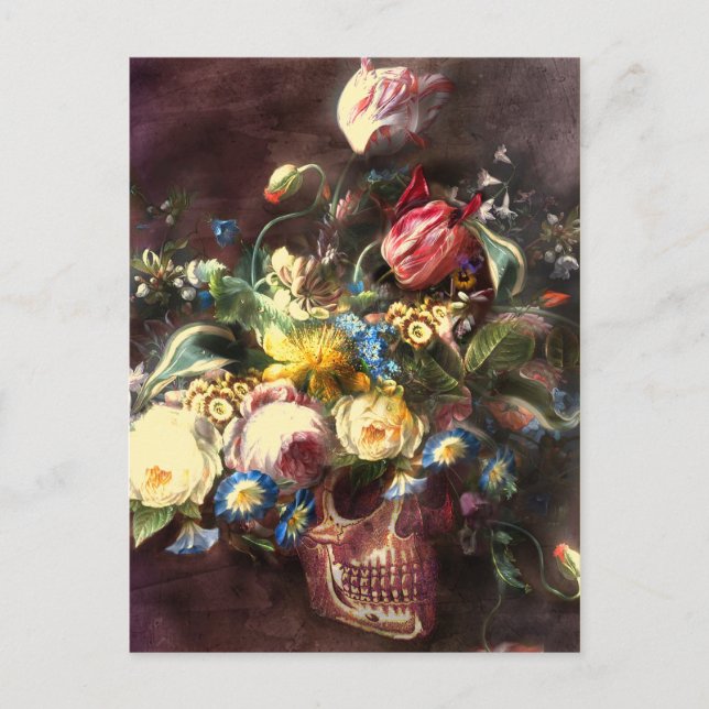 Skull Bouquet Vykort (Framsida)