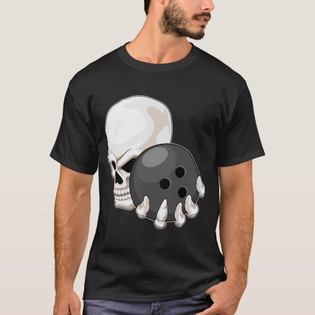 Skull Bowling Bowlingskula T Shirt (Framsida)