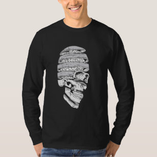 Skull Brain Halloween Spooky Skeleton Bones Goth G T Shirt