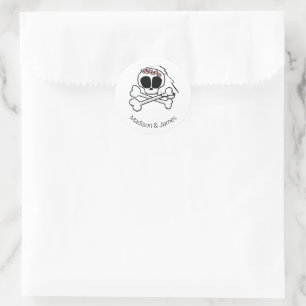 Skull Bride Runt Klistermärke