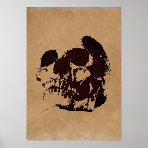 Skull Brun popup-bild Poster