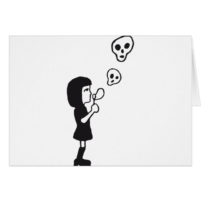 skull bubbles hälsningskort (Framsidan Horizontal)