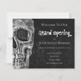 Skull Budget Grand Open Black White Tatto Shop