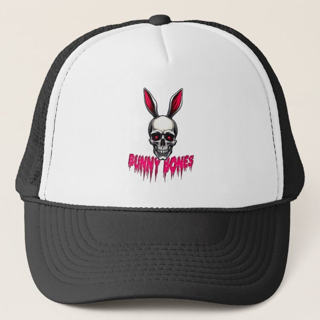 Skull Bunny – Dark Easter Art - boné Keps (Framsida)