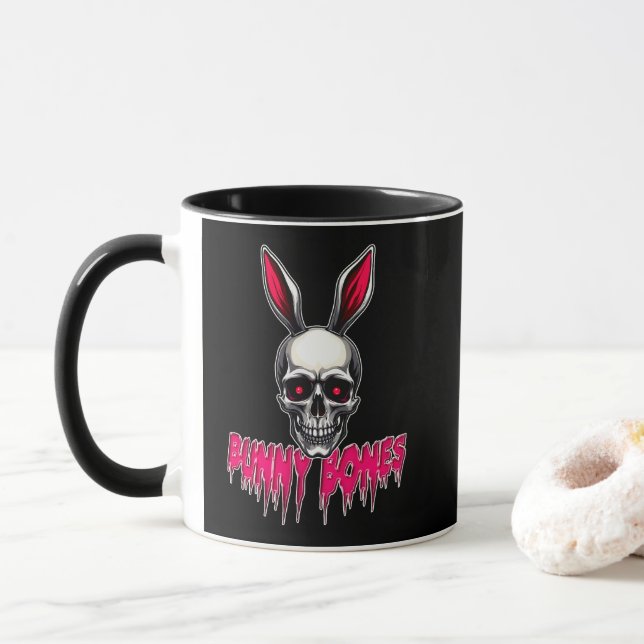 Skull Bunny – Dark Easter Art - caneca Mugg (Med munk)