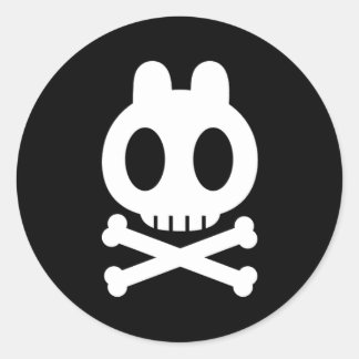 Skull Bunny Stickers Runt Klistermärke