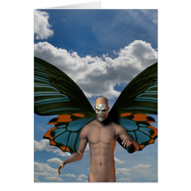 Skull Butterfly Hälsningskort (Framsidan)