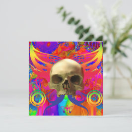 Skull Butterfly i Färg Kort