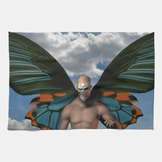 Skull Butterfly Kökshandduk (Horisontell)