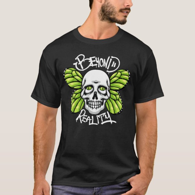 Skull Butterfly Streetwear T Shirt (Framsida)