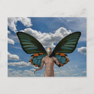 Skull Butterfly Vykort