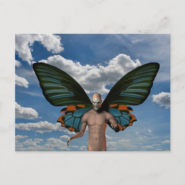 Skull Butterfly Vykort (Framsida)