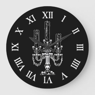 Skull Candelabra Stor Klocka