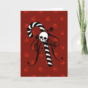 Skull Candy cane Helgkort