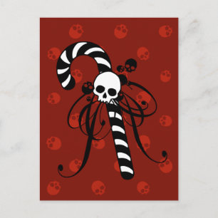 Skull Candy cane Vykort