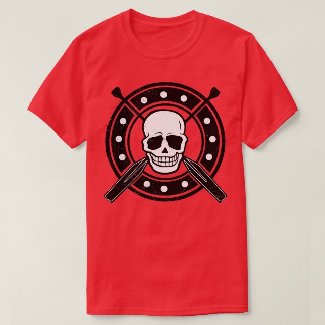 Skull Canoe Canoeing Älskare Pirat Älskare Gift Id T Shirt (Design framsida)