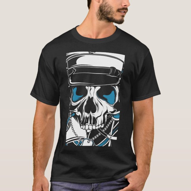 Skull Captain T Shirt (Framsida)