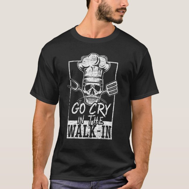 Skull Chef, tryckt kock T Shirt (Framsida)